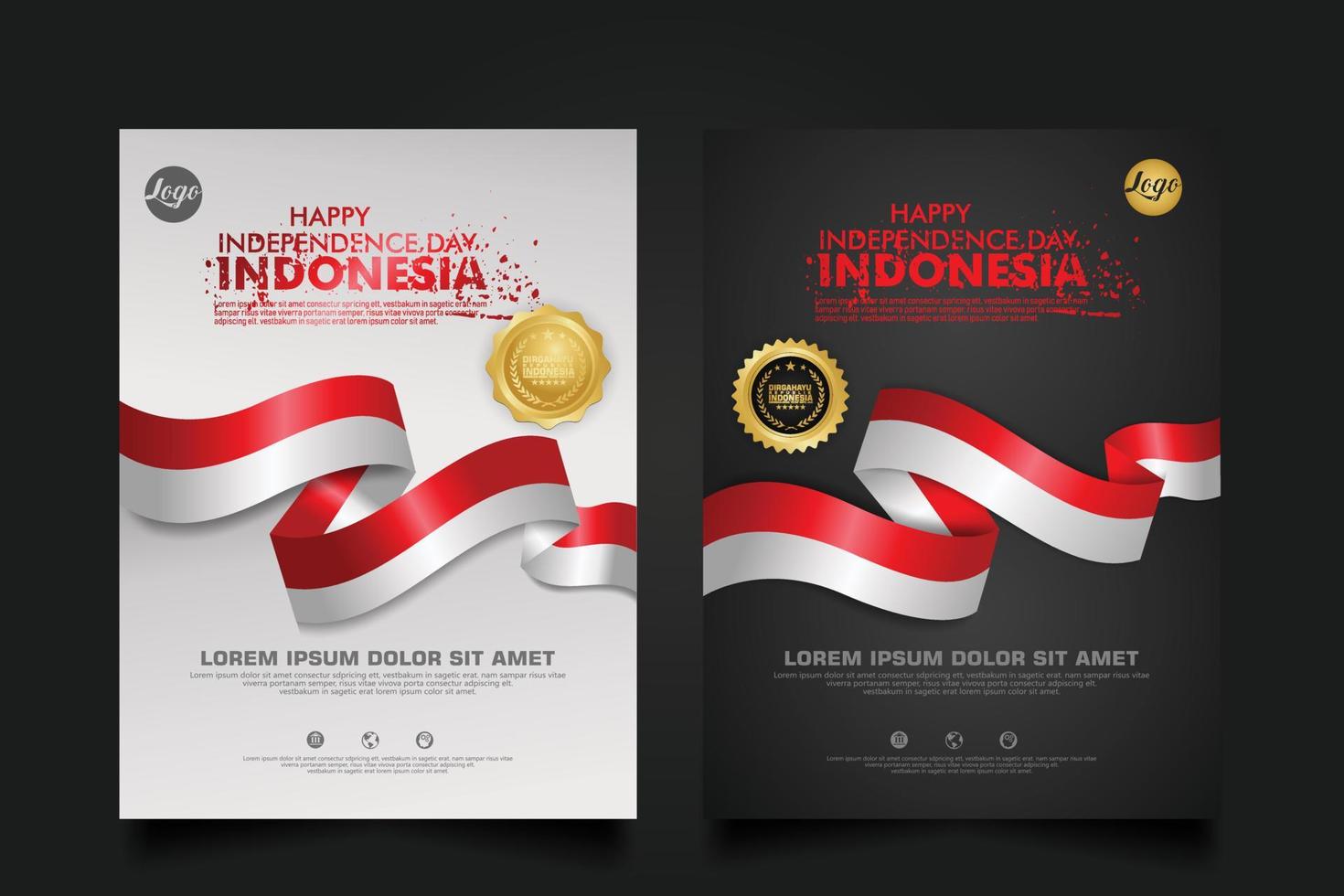 modèle de fond de joyeux jour de l'indépendance de l'indonésie. vecteur