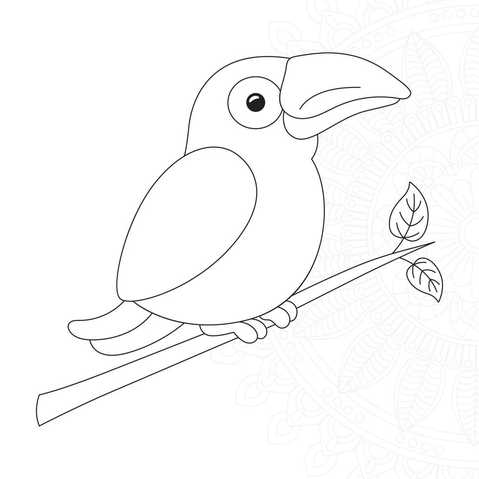 coloriages d'oiseaux pour les enfants vecteur