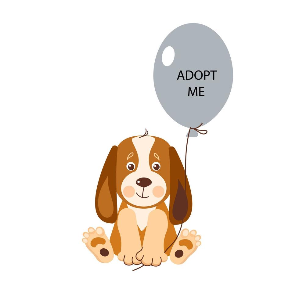 adopter un chien. aider les animaux sans abri à trouver un foyer. illustration vectorielle de dessin animé vecteur