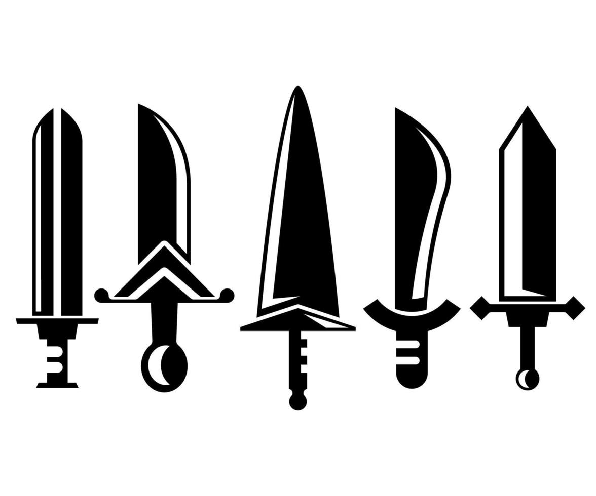 illustration d'icônes d'épées vecteur