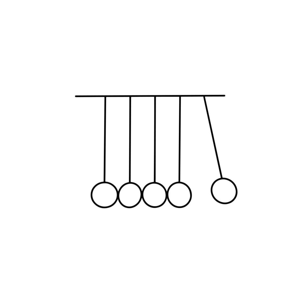 doodle de ligne organique dessinée à la main de la physique de l'élan vecteur