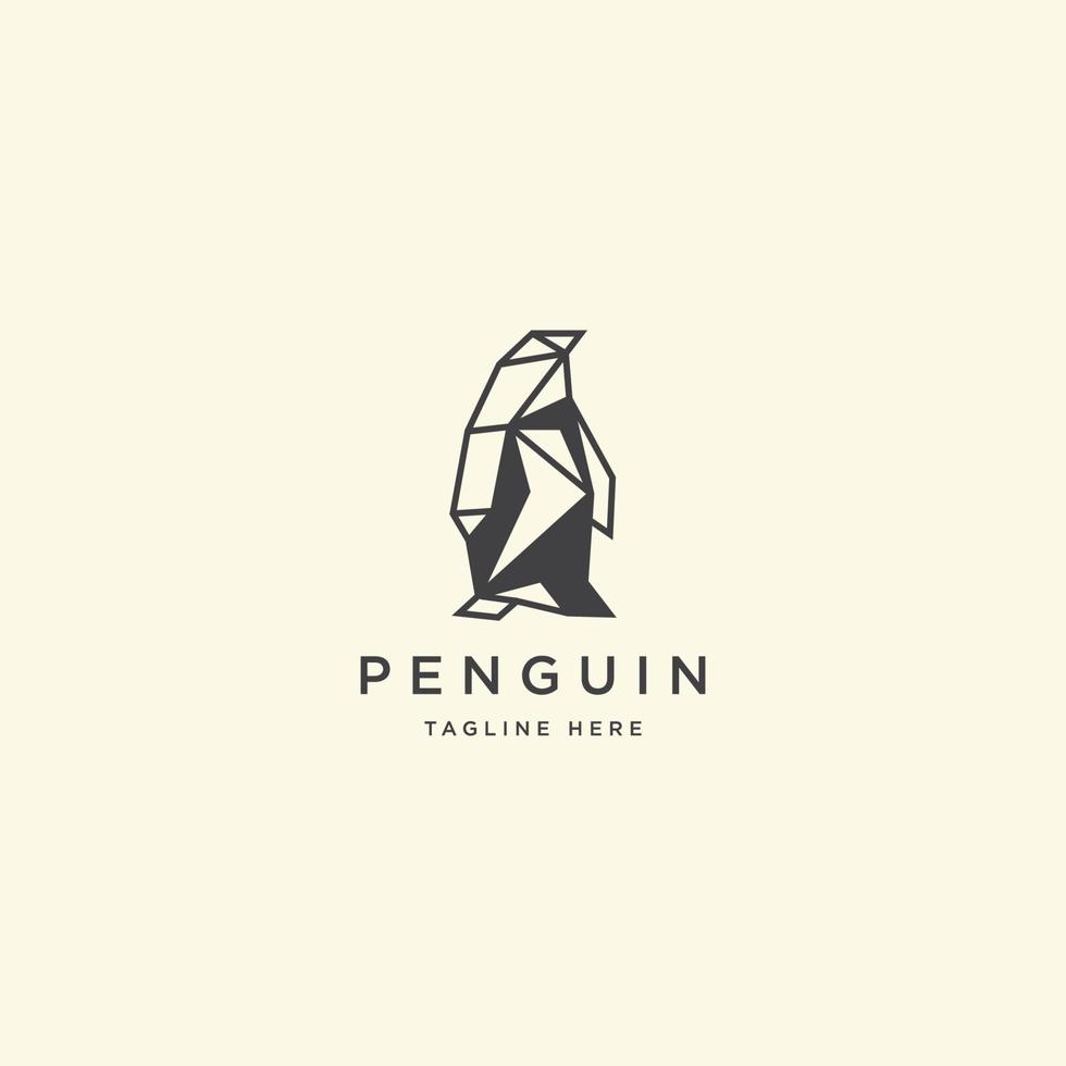 illustration vectorielle de modèle de conception d'icône de logo de pingouin géométrique vecteur