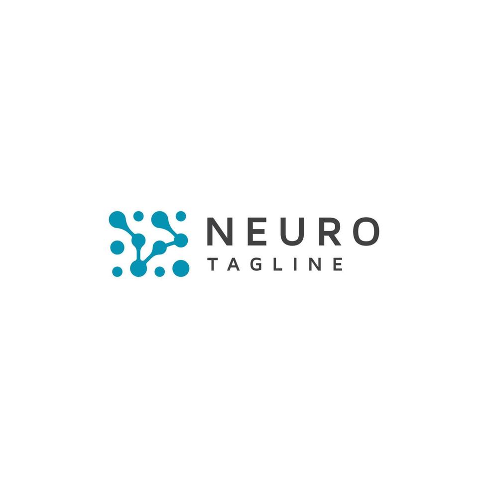 modèle de conception d'icône de logo neuro ou neurone vecteur plat