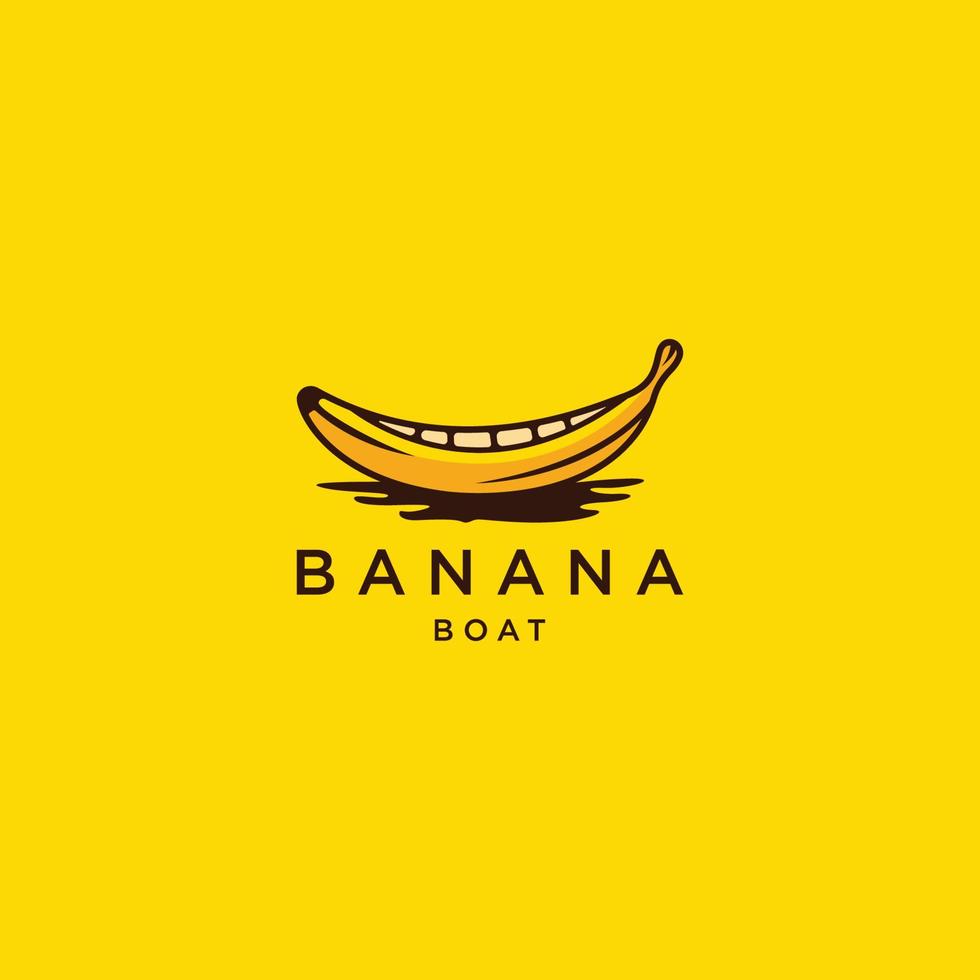 modèle de conception d'icône de logo de bateau banane illustration vectorielle vecteur