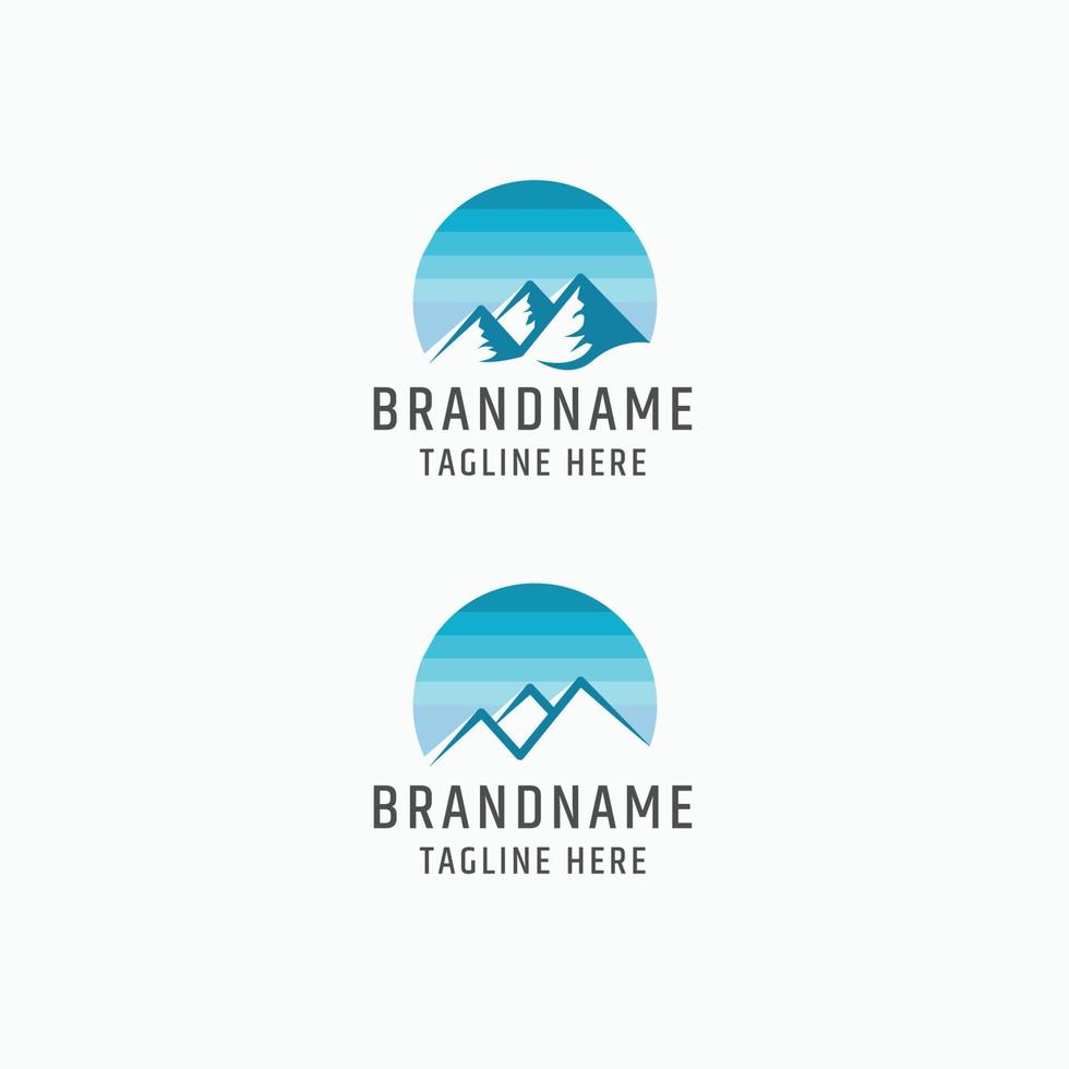 modèle de conception d'icône de logo d'aventure en montagne vecteur premium