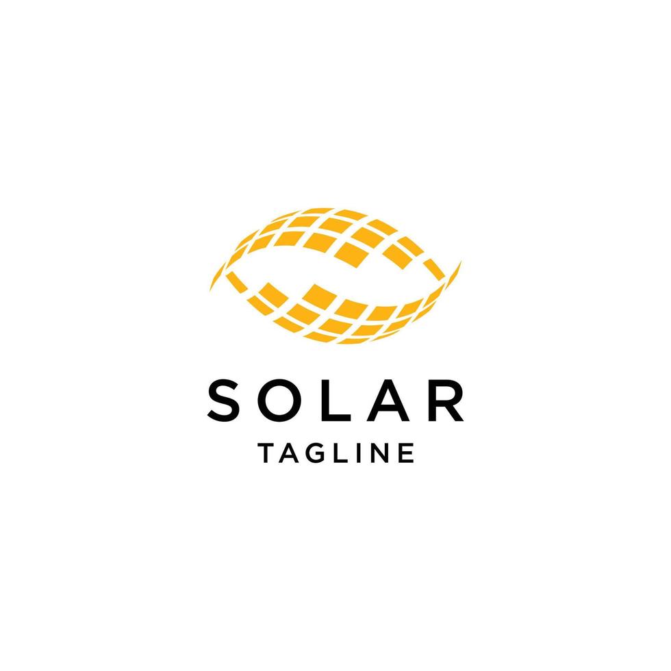 modèle de conception d'icône de logo d'énergie de panneau solaire vecteur plat