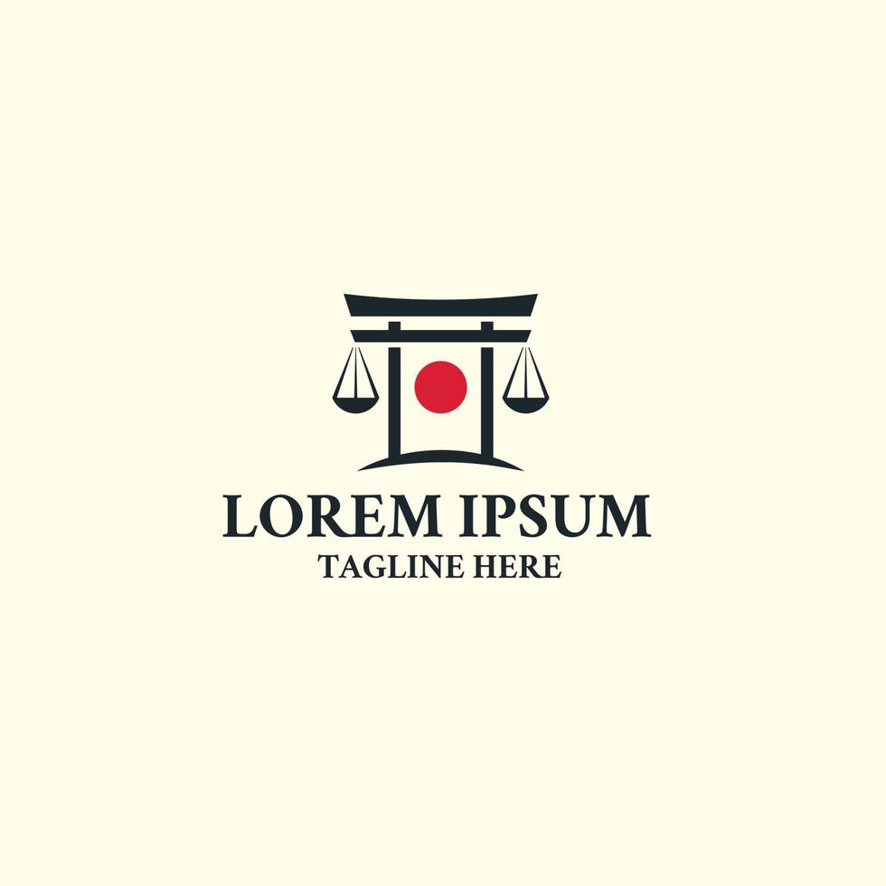 torii japon loi logo icône modèle de conception. justice, avocat, natif, vecteur premium