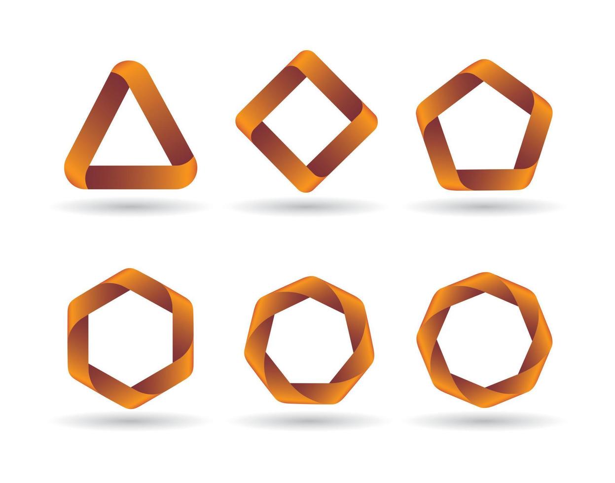 logo ou jeu d'icônes, conception pliante en forme de polygone vecteur