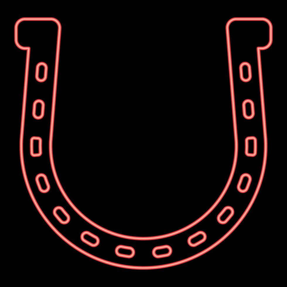 fer à cheval néon couleur rouge illustration vectorielle image de style plat vecteur