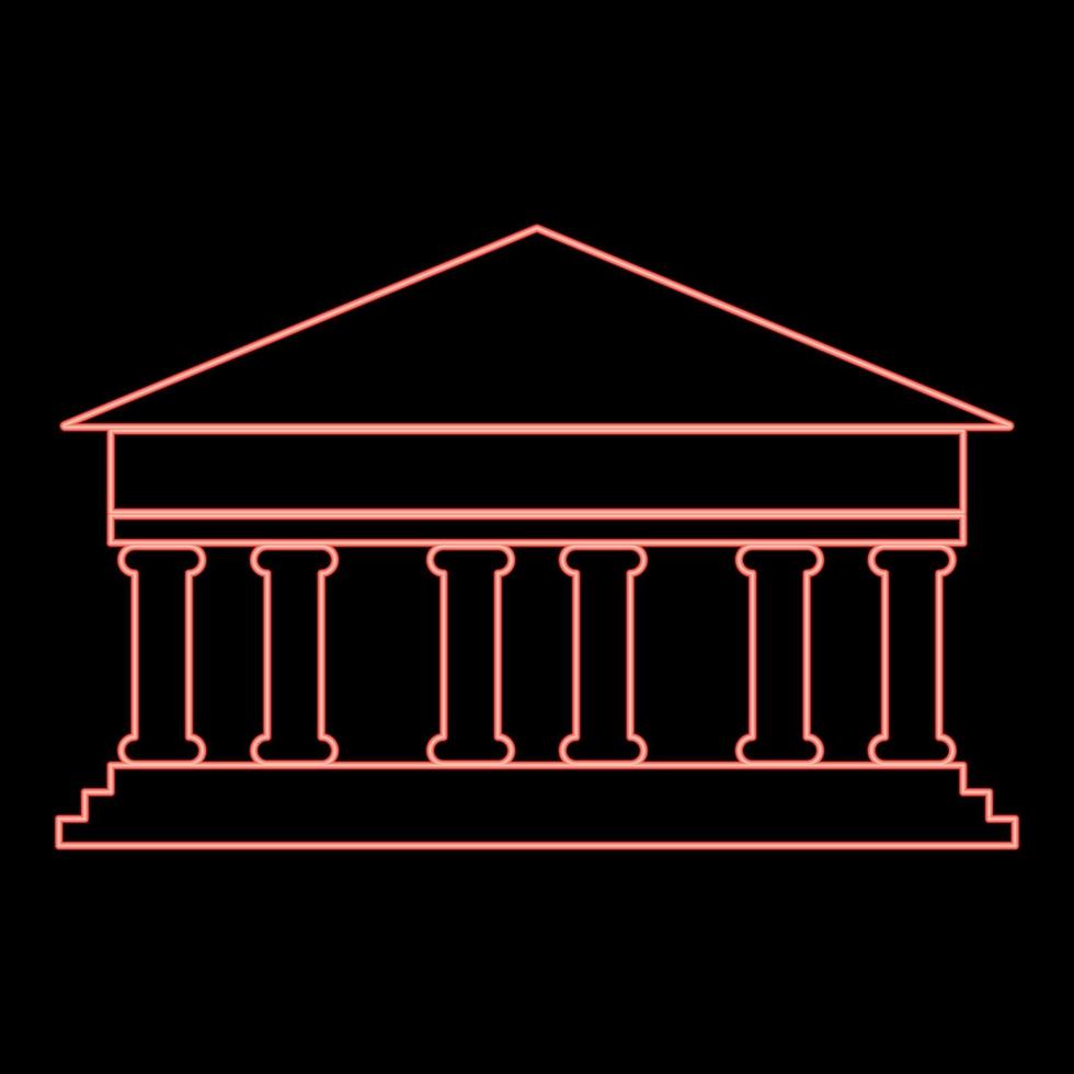 banque de néon couleur rouge illustration vectorielle image de style plat vecteur