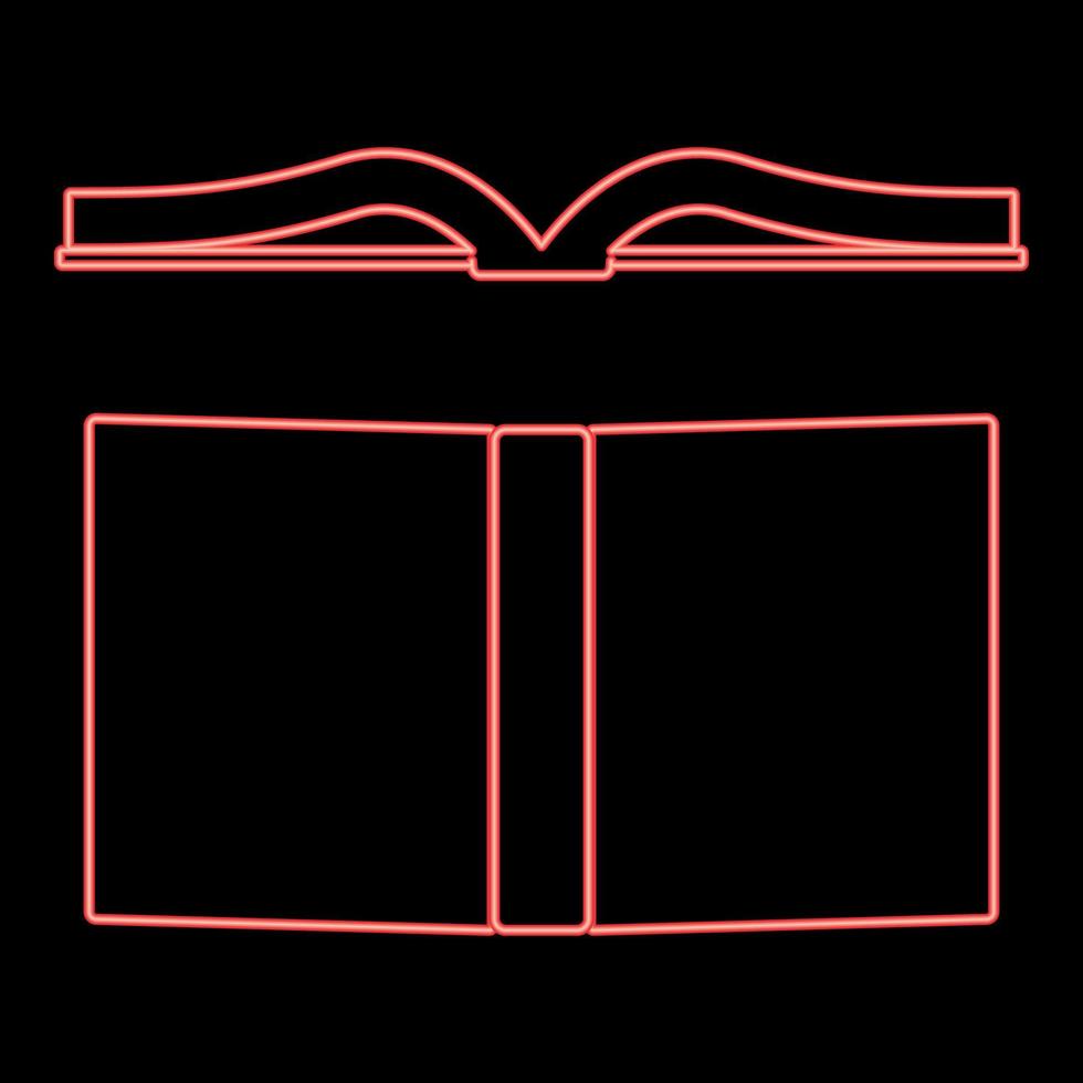 livre néon couleur rouge illustration vectorielle image de style plat vecteur