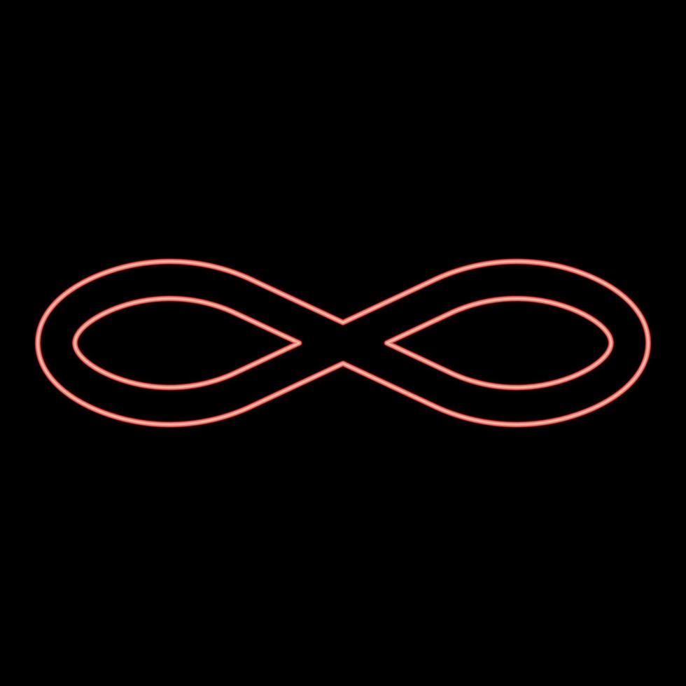 symbole de l'infini néon couleur rouge illustration vectorielle image de style plat vecteur