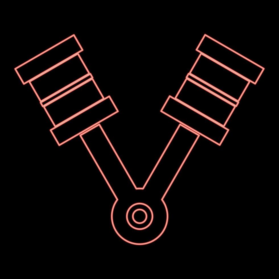 pistons néon couleur rouge illustration vectorielle image de style plat vecteur