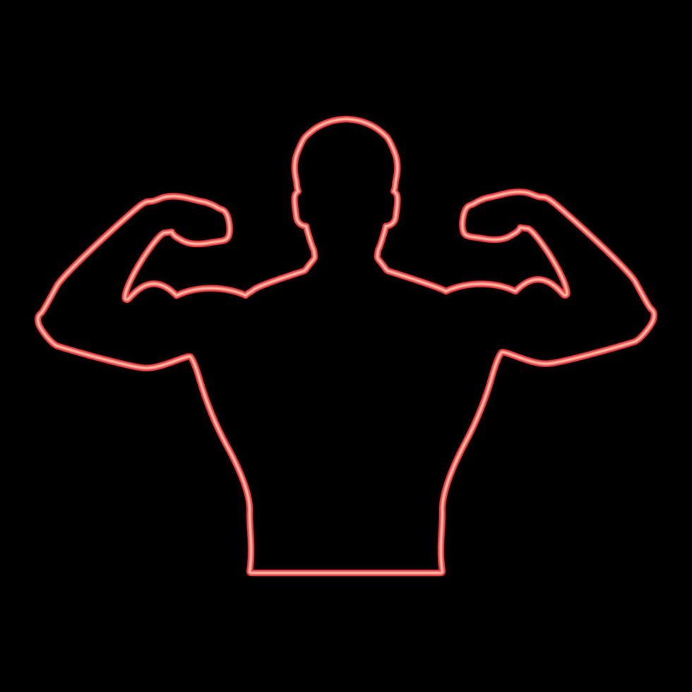 bodyblder néon c'est une image de style plat d'illustration vectorielle de couleur rouge vecteur
