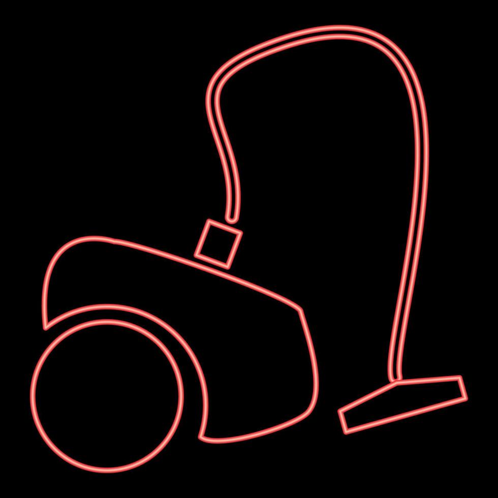 aspirateur néon couleur rouge illustration vectorielle image de style plat vecteur