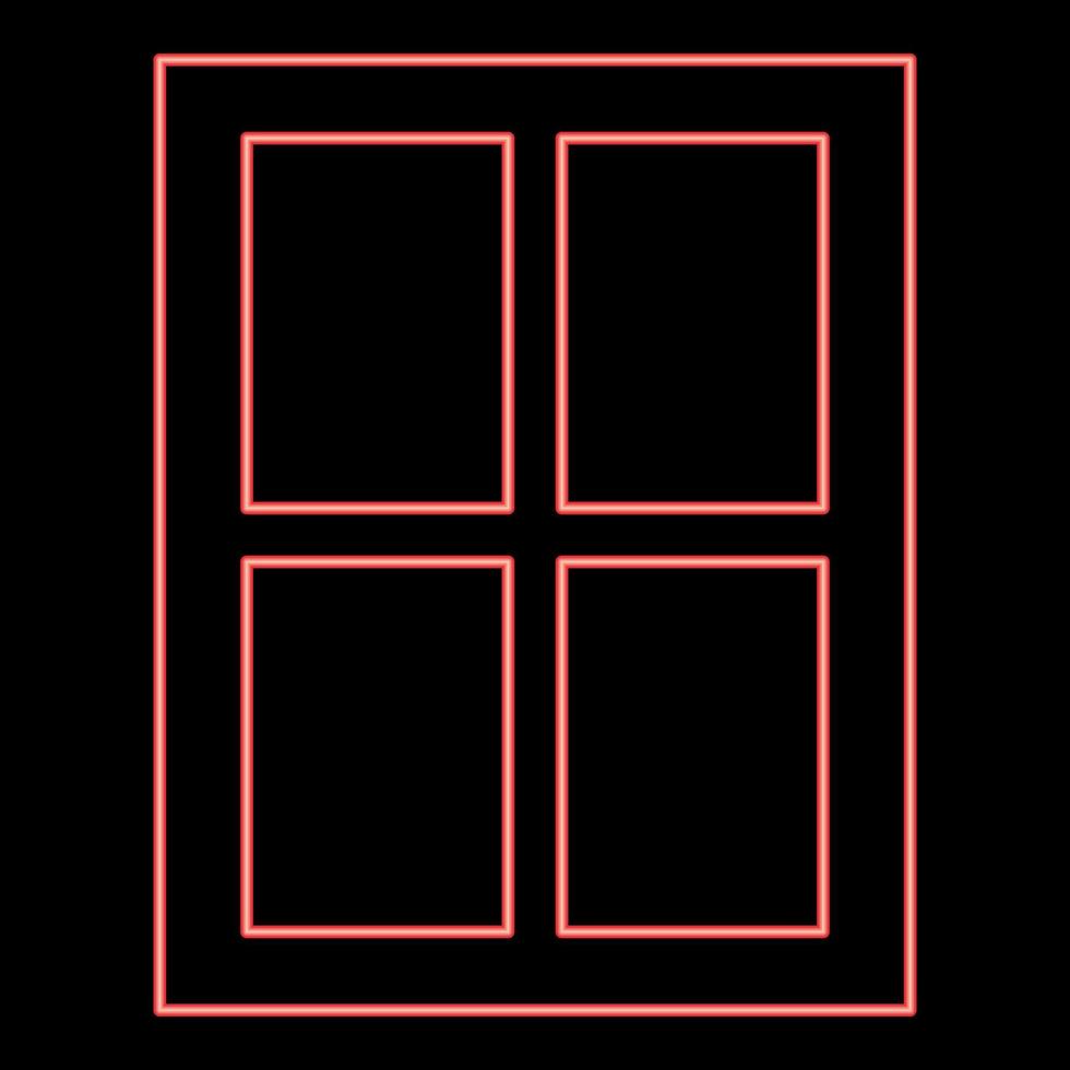 fenêtre néon couleur rouge illustration vectorielle image de style plat vecteur