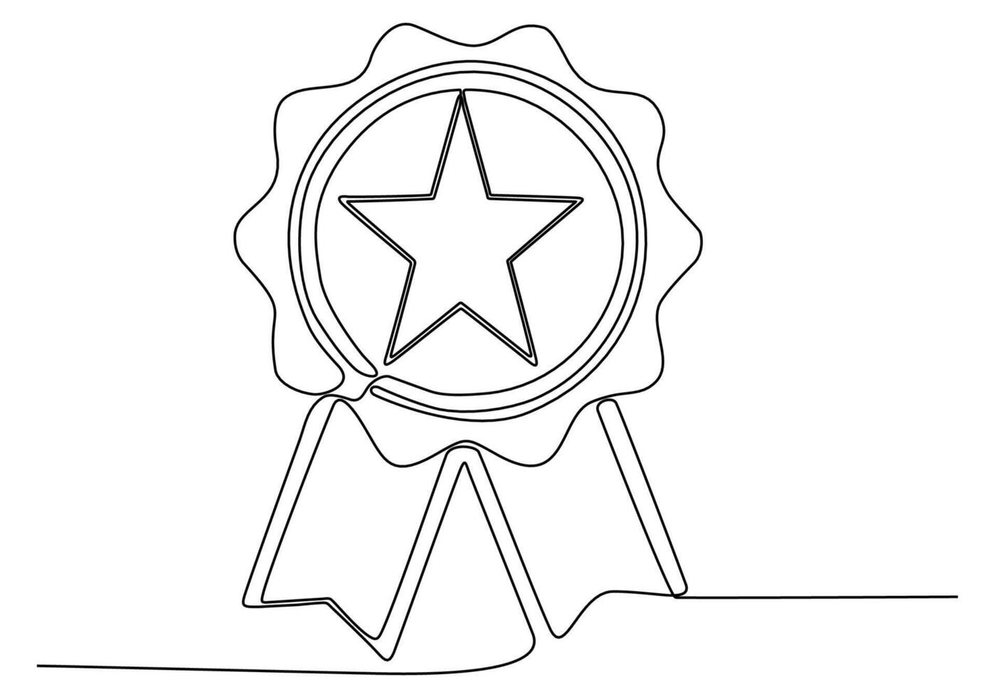 insigne de récompense d'assurance qualité de dessin au trait continu, choix premium, bonne illustration vectorielle de concept de garantie de produit vecteur