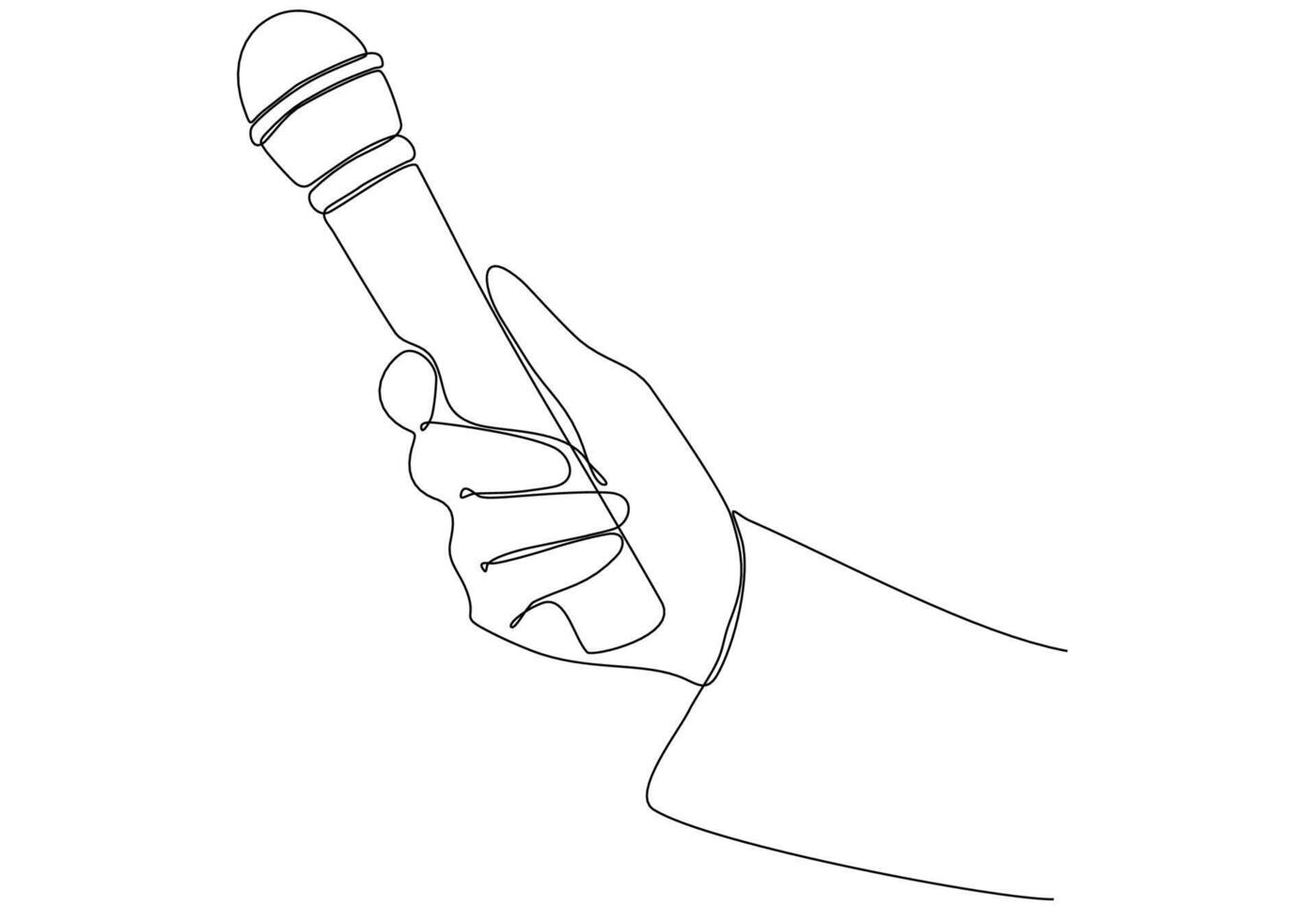 image en ligne continue tenant un microphone, illustration vectorielle de journaliste symbole vecteur