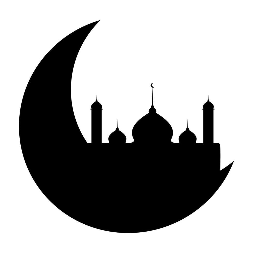 illustration du vecteur de silhouette de mosquée islamique