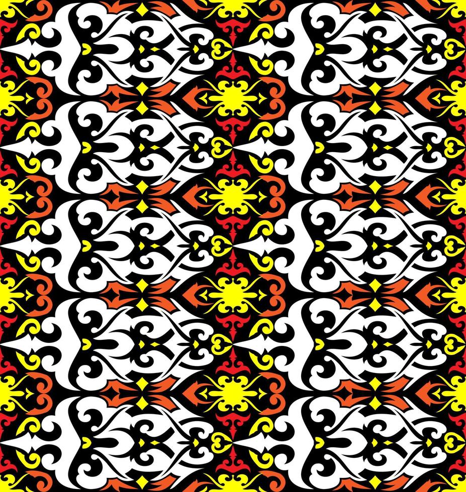 motif harmonieux de motif ethnique dayak.motif de tissu indonésien traditionnel.motif bornéo. inspiration de conception de vecteur. textile créatif pour la mode ou le tissu vecteur