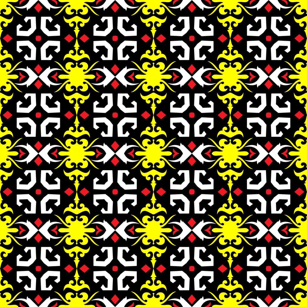 motif harmonieux de motif ethnique dayak.motif de tissu indonésien traditionnel.motif bornéo. inspiration de conception de vecteur. textile créatif pour la mode ou le tissu vecteur