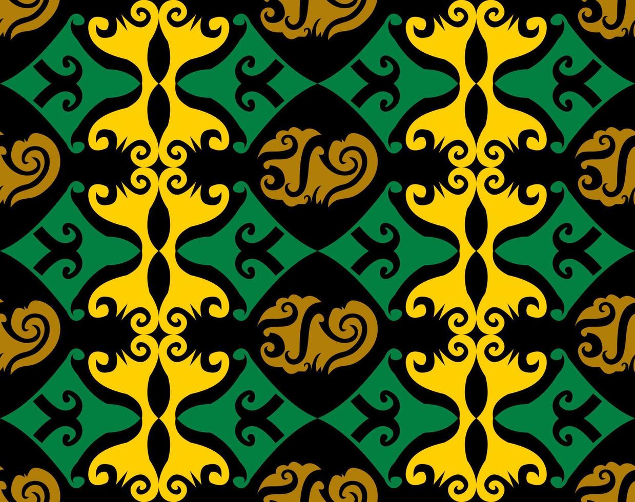 motif harmonieux de motif ethnique dayak.motif de tissu indonésien traditionnel.motif bornéo. inspiration de conception de vecteur. textile créatif pour la mode ou le tissu vecteur