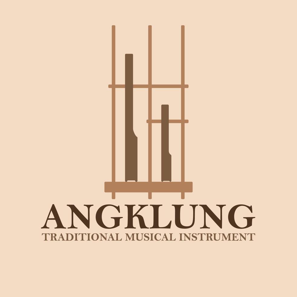 logo vintage angklung. avec des textures de fond. utilisé pour les icônes, les emblèmes, les logos, les thèmes vecteur