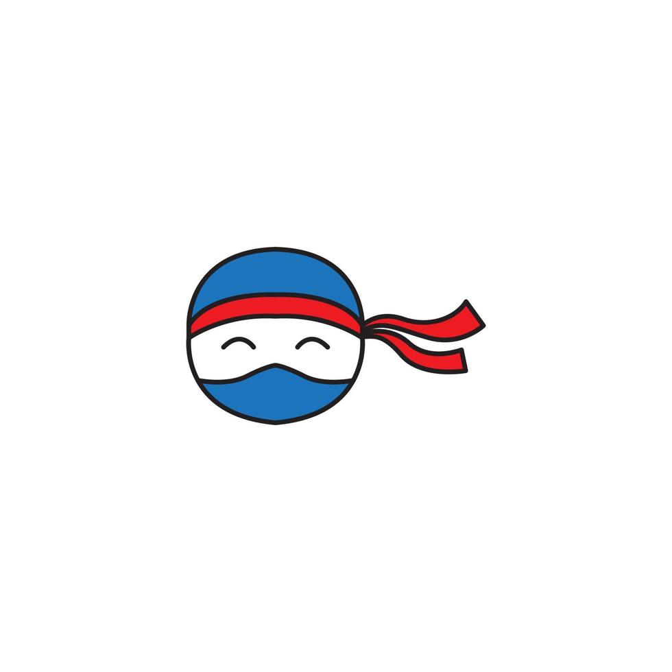 tête de ninja warior assassin logo icône vecteur symbole illustration design moderne