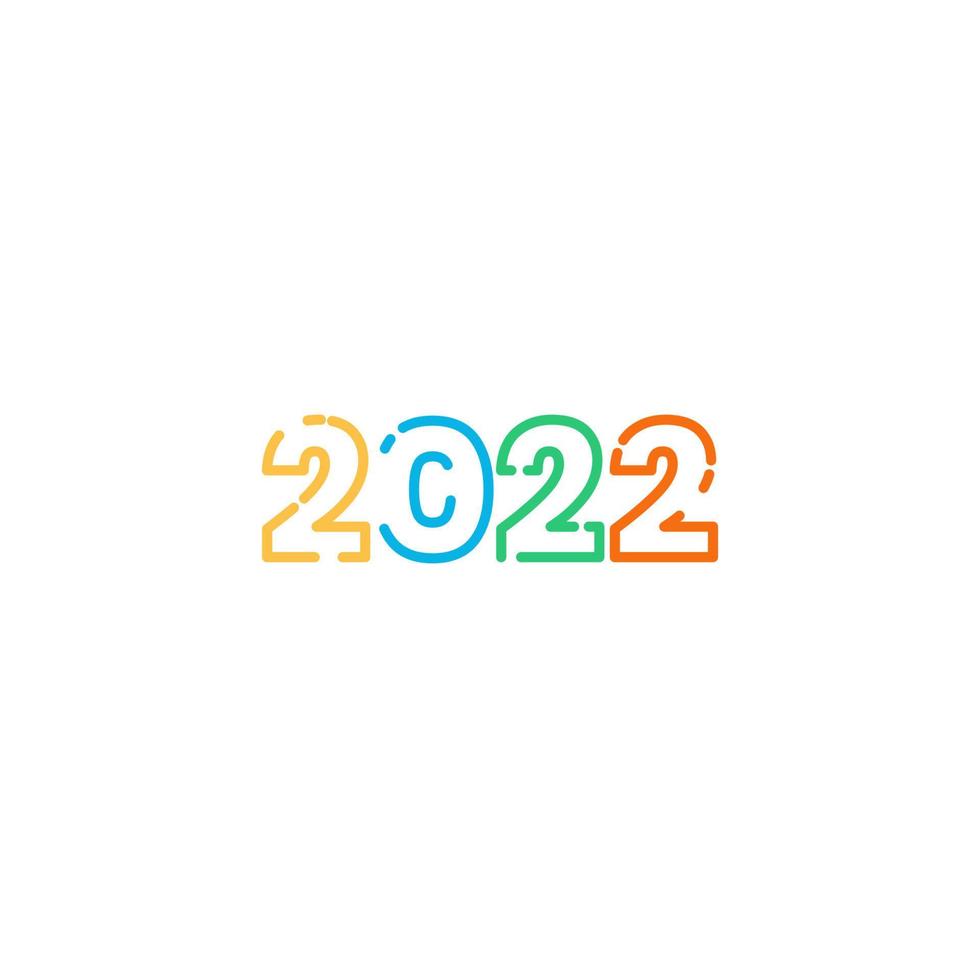 coloré bonne année 2022 logo vecteur modèle typographie illustration fond tex design