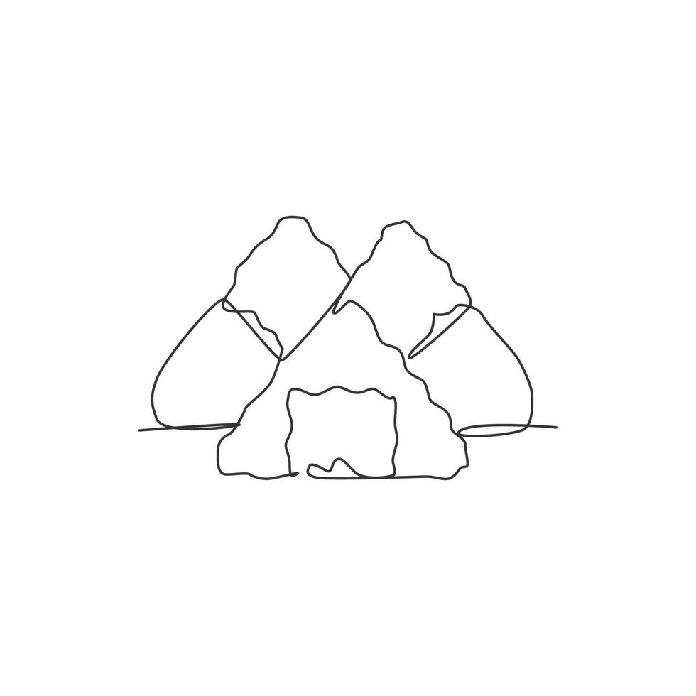 une ligne continue dessinant l'emblème du logo du restaurant de riz onigiri japonais frais et délicieux. concept de modèle de logo de boutique de café de sushi de fruits de mer. illustration vectorielle graphique de conception de dessin à une seule ligne moderne vecteur