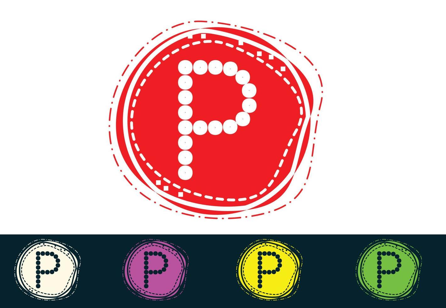p lettre nouveau logo et icône design vecteur