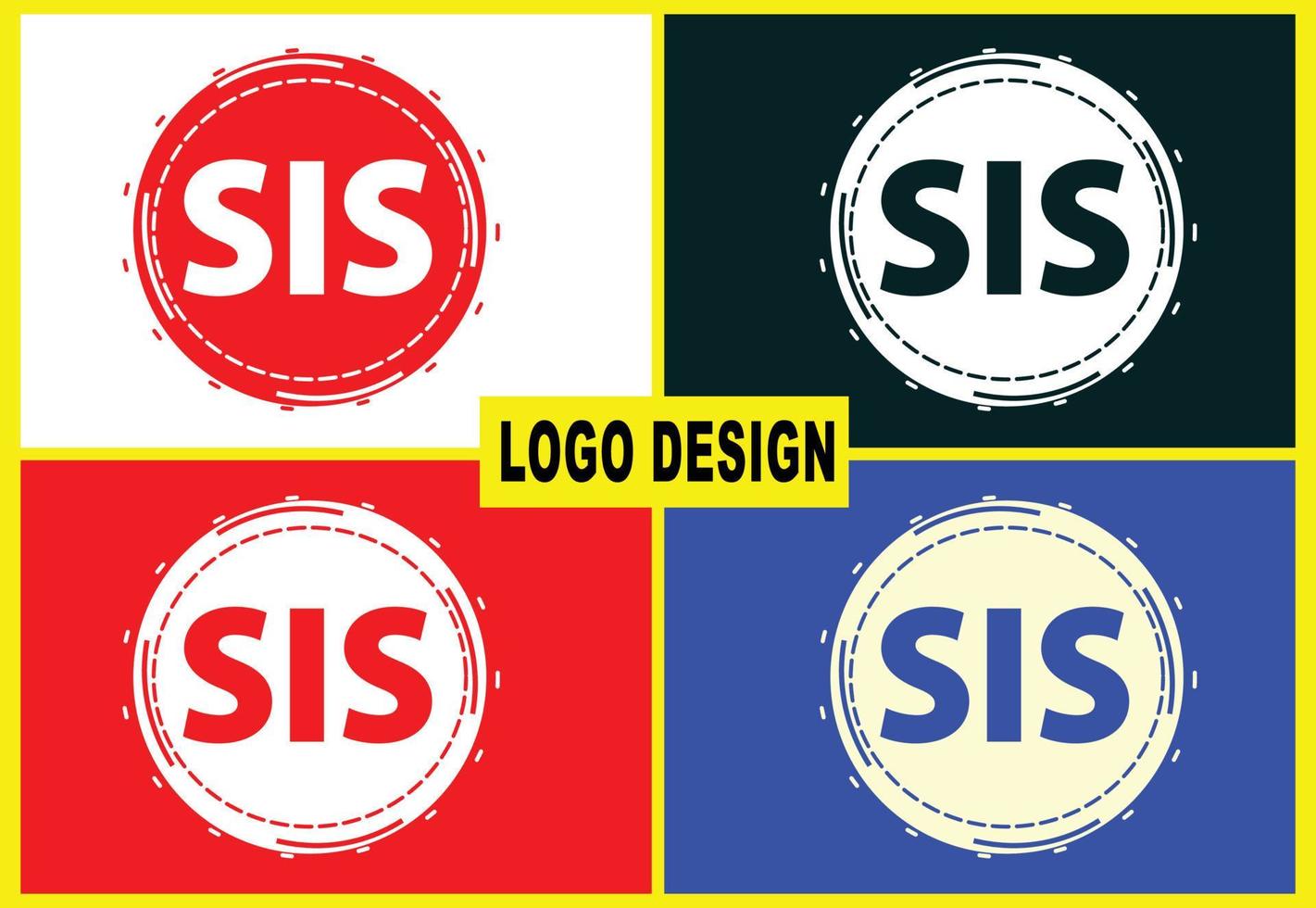 lettre sis nouveau modèle de conception de logo et d'icône vecteur