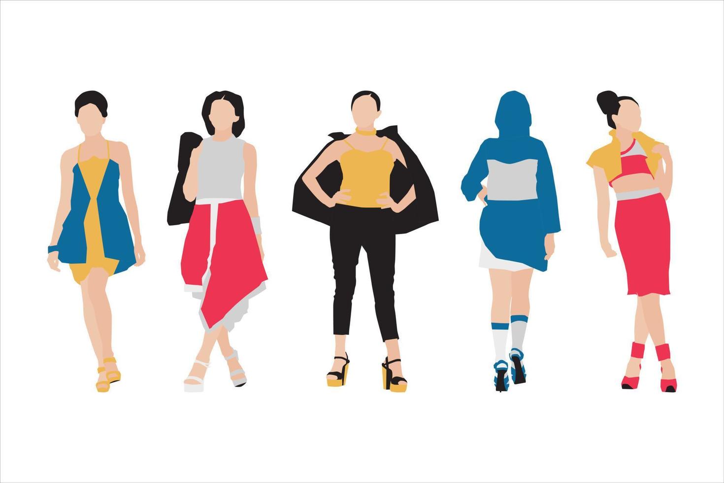 illustration vectorielle du paquet de femmes à la mode vecteur