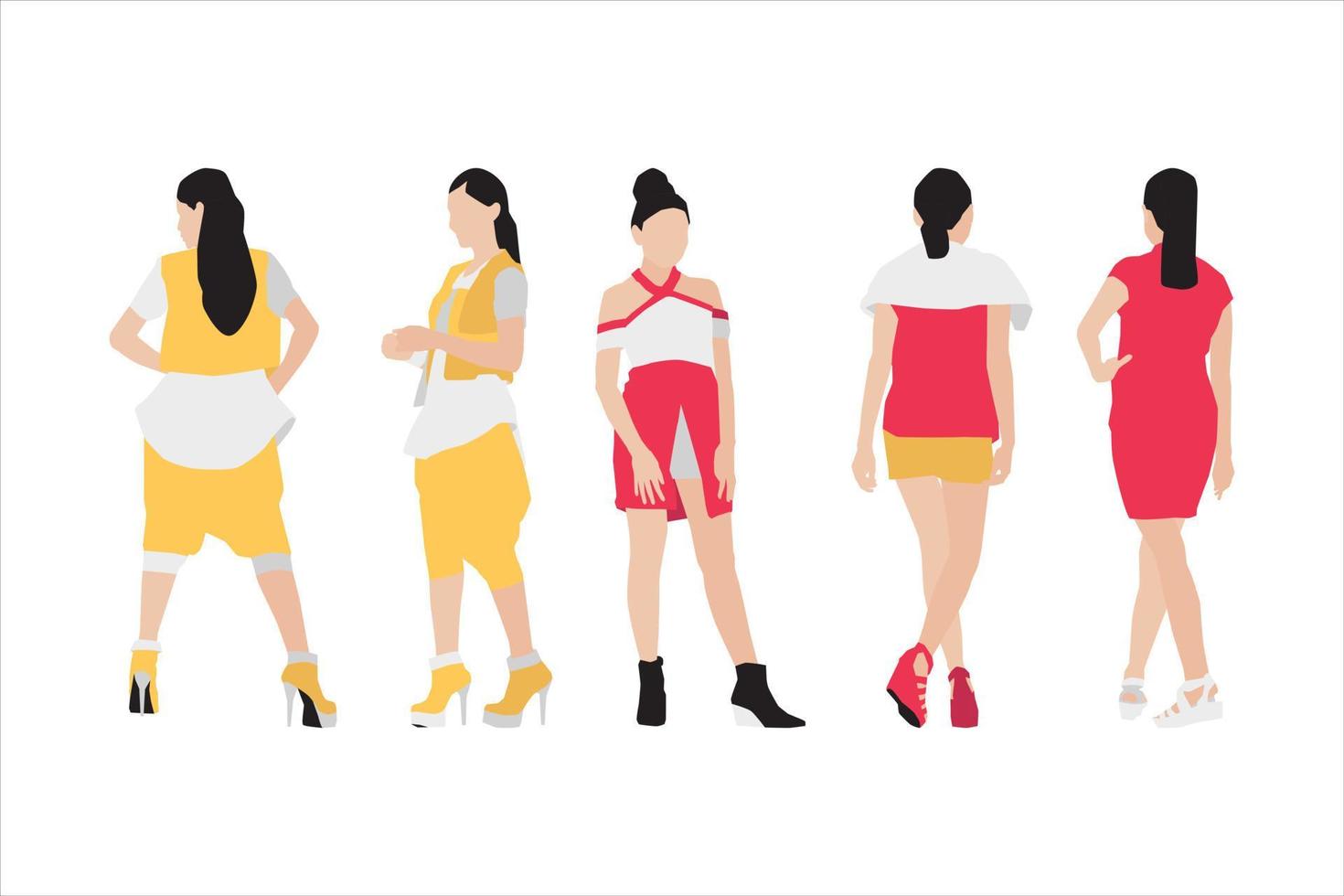 illustration vectorielle de bundle femmes élégantes vecteur