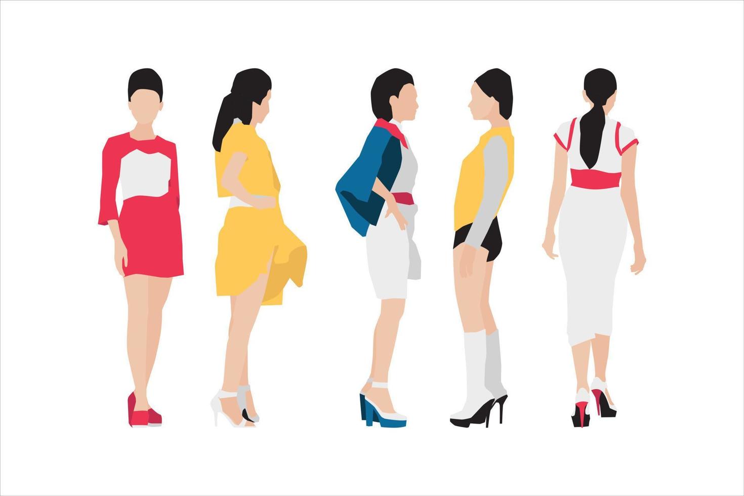 illustration vectorielle du paquet de femmes à la mode vecteur