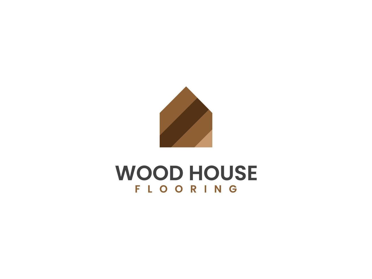 modèle de logo de plancher de maison, concept de bois et de maison vecteur