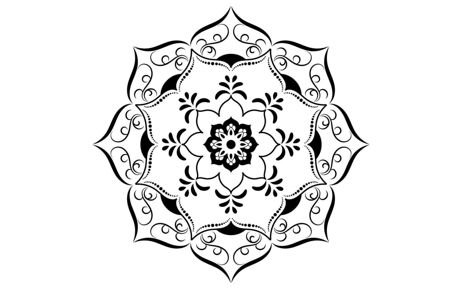 motif floral mandala, éléments décoratifs vintage vecteur