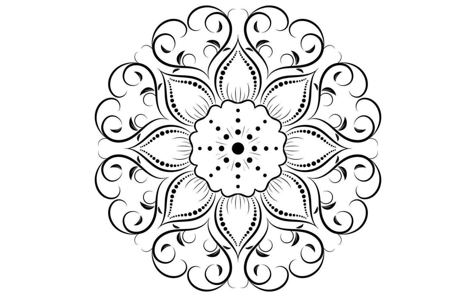 motif floral mandala, éléments décoratifs vintage vecteur