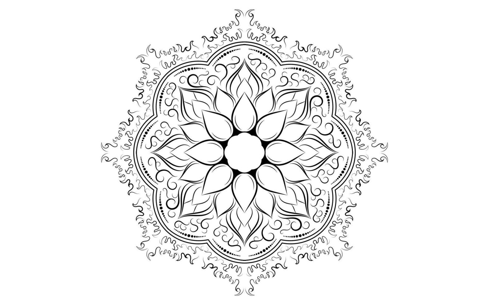 motif floral mandala, éléments décoratifs vintage vecteur