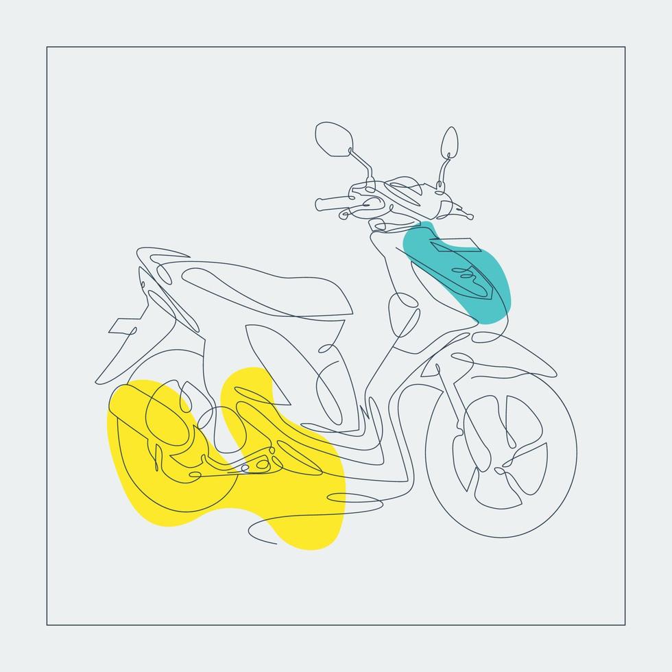 moto dans un style artistique moderne et minimaliste continue vecteur