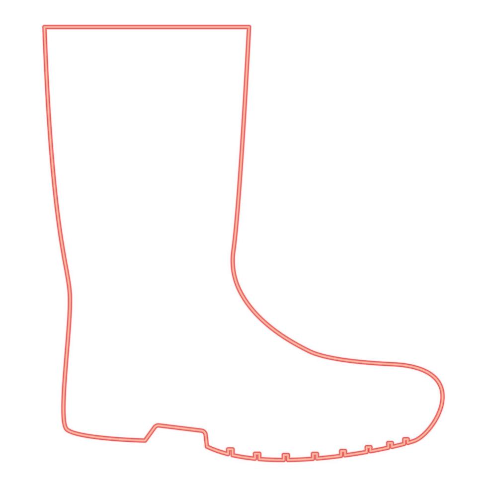 bottes en caoutchouc néon illustration vectorielle de couleur rouge image de style plat vecteur