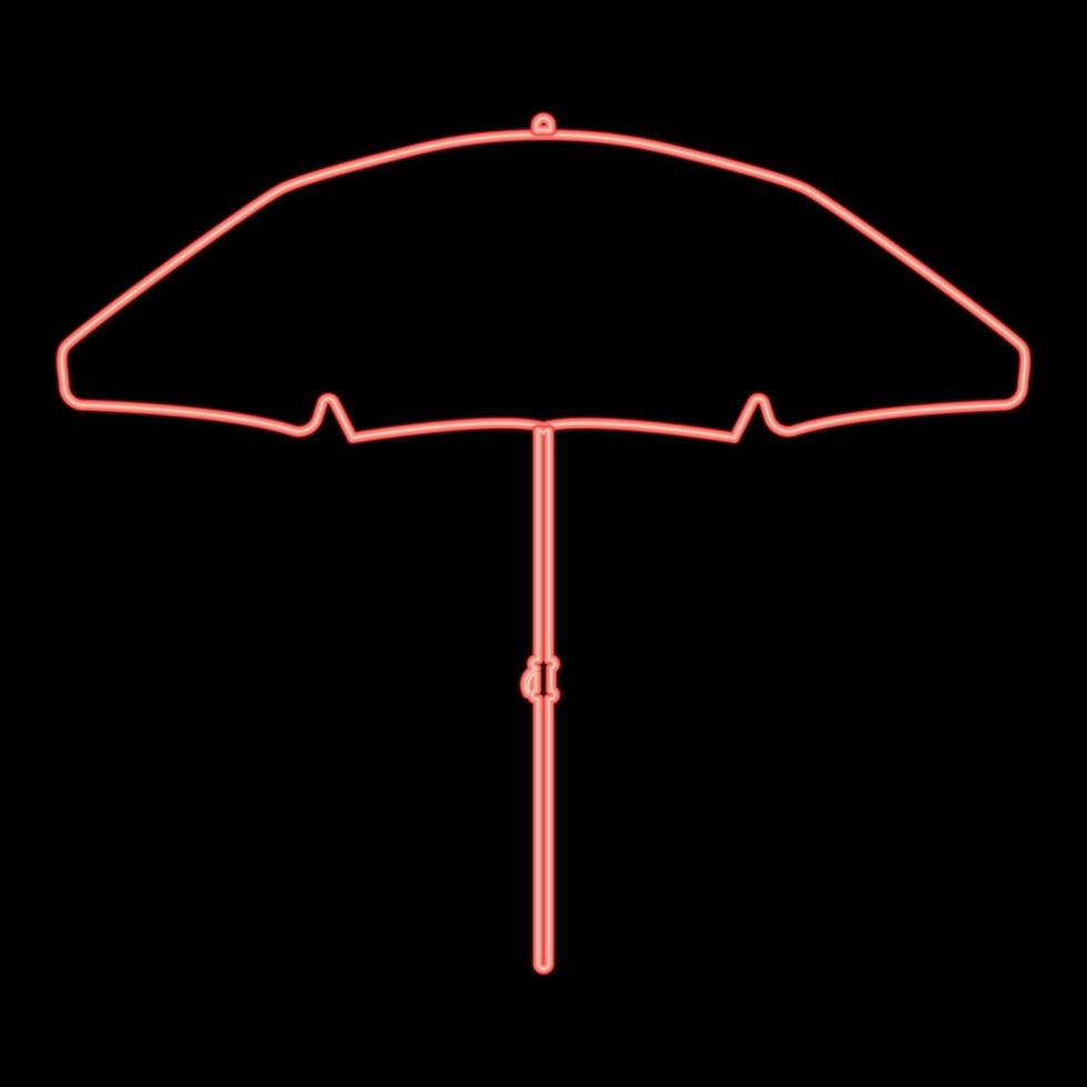 icône de parapluie de plage néon couleur noire en cercle illustration vectorielle de couleur rouge image de style plat vecteur