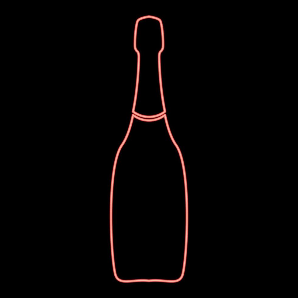 illustration vectorielle de couleur rouge champagne néon image de style plat vecteur