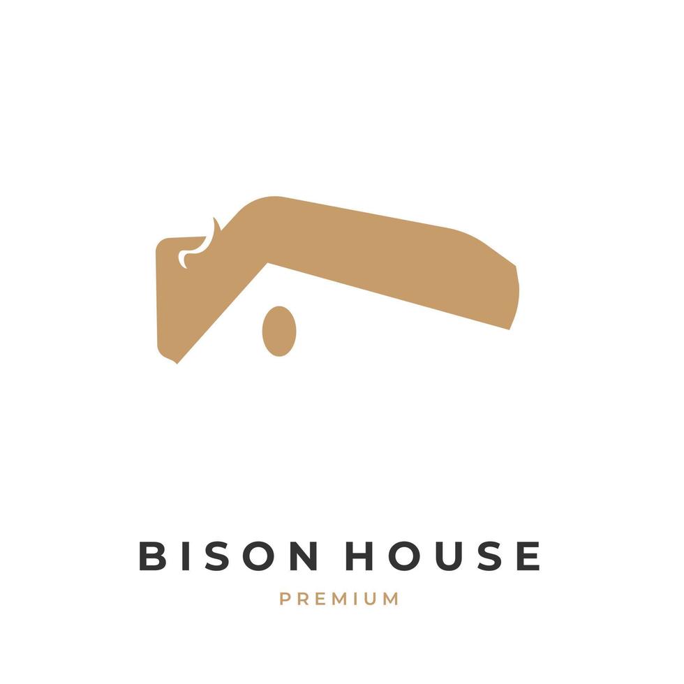 logo d'illustration vectorielle maison de bison vecteur