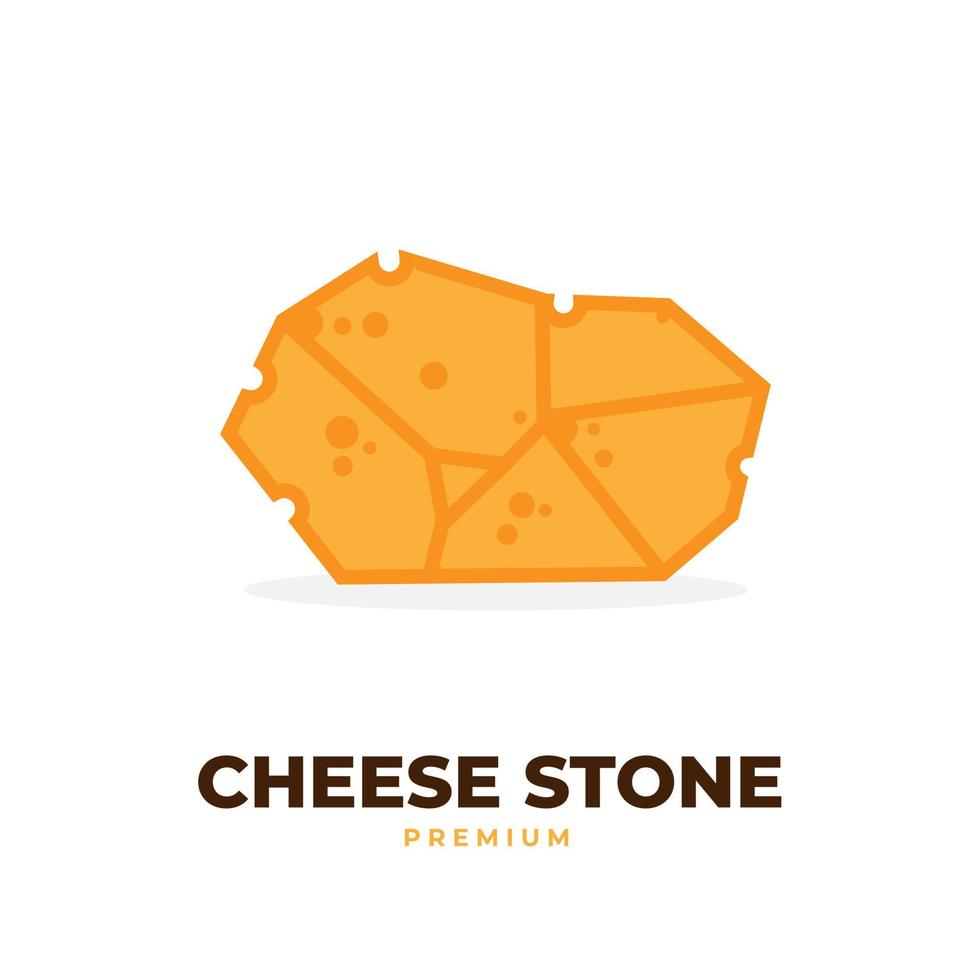 grosse tranche de fromage comme logo d'illustration de pierre vecteur