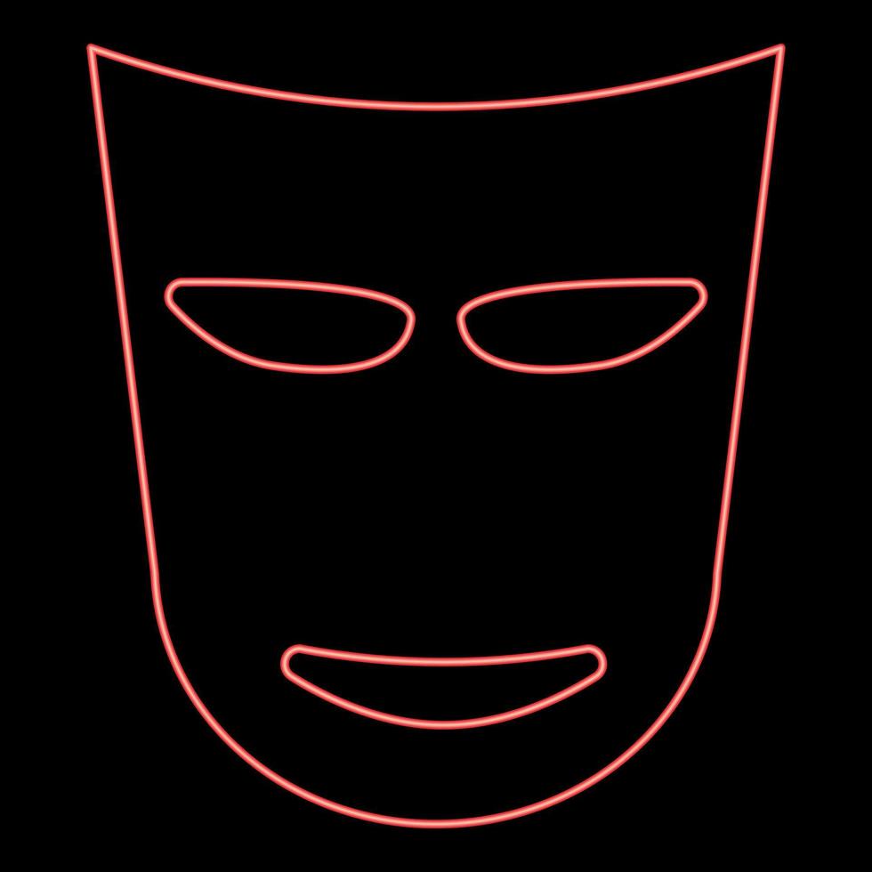 masque de théâtre néon couleur rouge illustration vectorielle image de style plat vecteur