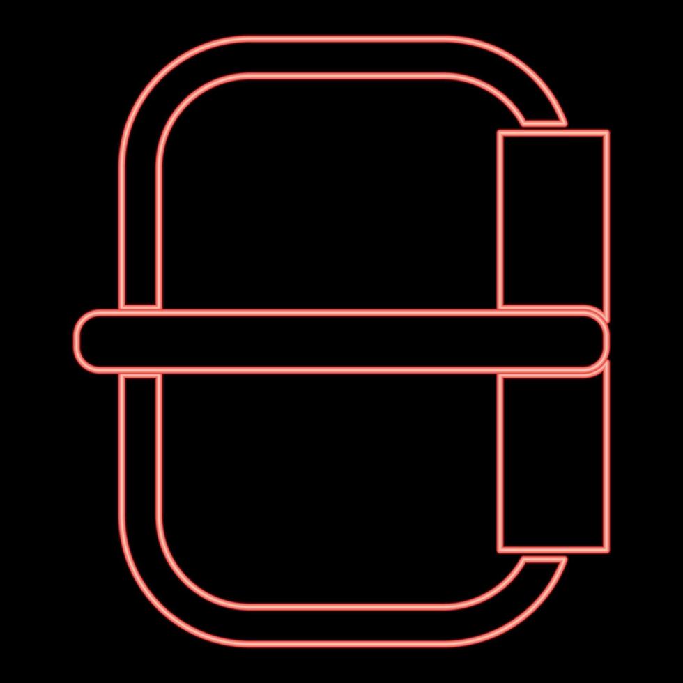icône de boucle néon couleur noire en cercle couleur rouge illustration vectorielle image de style plat vecteur