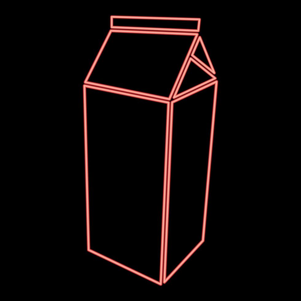 paquet néon pour image de style plat d'illustration vectorielle de couleur rouge lait vecteur