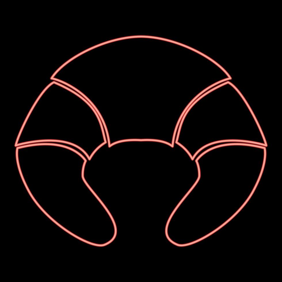 croissant néon couleur rouge illustration vectorielle image de style plat vecteur