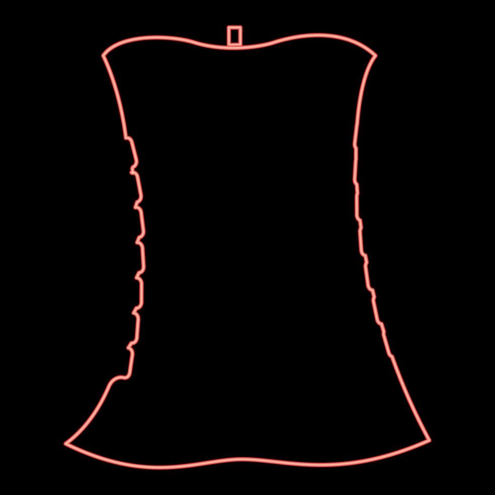 illustration vectorielle de couleur rouge de noyau de pomme néon image de style plat vecteur